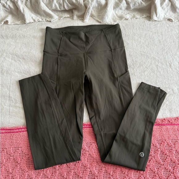 Lululemon Fast & Free Leggings Dark Olive - 25" - Picture 6 of 9